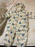 戴維貝拉（DAVE＆BELLA）新生兒連帽爬服女寶寶羽絨連體衣小童外出服男寶睡衣秋冬新款哈衣 恐龍印花【現(xiàn)貨】 90cm （建議身高80-90cm） 曬單實拍圖
