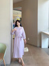 梵希蔓復古圓領(lǐng)萊賽爾連衣裙女2026年春季新款法式收腰氣質(zhì)長(cháng)裙子 M8257 淺紫色 L 曬單實(shí)拍圖