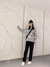 UNAE  運(yùn)動(dòng)褲女2025春秋高腰寬松顯瘦女士長(zhǎng)褲韓版薄款窄版直筒休閑褲 LH-1011黑色【春秋款】 L 曬單實(shí)拍圖
