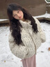 乖米豆棉服2024冬季新款棉服女短款小個(gè)子顯瘦韓系立領(lǐng)碎花棉襖外套潮 米白色 M 曬單實(shí)拍圖
