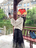 森女部落錦灰堆原創(chuàng)閨蜜情侶衛(wèi)衣黑色顯瘦連帽寬松國風(fēng)炸街國潮 杏色衛(wèi)衣(單件)（單件） S 曬單實(shí)拍圖