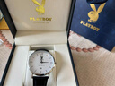 花花公子（PLAYBOY）品牌手表男士手表超薄手表男士學(xué)生潮流皮帶防水簡(jiǎn)約石英男表 本色白面黑皮/精美禮盒/定制刻字 曬單實(shí)拍圖