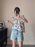 對白X凱伊萊文聯(lián)名鏤空碎花短袖雪紡襯衫女2025夏季新款漂亮上衣 黑白藝術(shù)花 S 曬單實(shí)拍圖