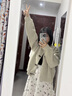 斤慕氣質(zhì)牛角扣毛衣開衫女韓系復(fù)古寬松百搭顯瘦針織外套2025早春新款 淺卡其針織開衫 均碼 （推薦90-115斤） 曬單實拍圖