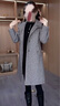 可蓓兒加棉加厚毛呢大衣女裝秋冬新款時(shí)尚洋氣連帽呢子外套氣質(zhì)灰色 3XL 曬單實(shí)拍圖
