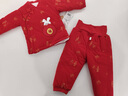 小羊嘟嘟嬰兒新年套裝紅色拜年衣服分體兩件套加厚棉寶寶外出周歲禮服冬季 832164紅色 66 （3-6個(gè)月身高66-68cm體重12-16斤） 曬單實(shí)拍圖