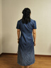 歌莉婭新中式牛仔連衣裙女夏新款氣質(zhì)國風(fēng)改良旗袍1C5R4J5DA 75U牛仔藍 S 曬單實(shí)拍圖