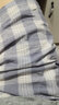 男士格子短褲日系睡褲夏季純棉布水洗棉薄款沙灘五分褲外穿家居褲 淺藍(lán)色 大格水洗棉男短褲 L 135-155斤 曬單實(shí)拍圖