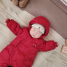 湯尼倍兒嬰兒連體羽絨服白鴨絨冬季外出寶寶新年紅色哈衣幼兒保暖連體衣 暗紅【云朵】 73cm 曬單實(shí)拍圖