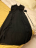 妍莉芬（yanlifen）裙子女2024年夏季法式御姐风黑色吊带连衣裙收腰显瘦海边沙滩长裙 黑色连衣裙(送花朵) XL 实拍图