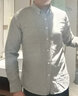 佐馬仕 襯衫男長(cháng)袖牛津紡修身男裝打底衫純色外套商務(wù)休閑男士白襯衫男 1669灰色 常規 XL （120-140斤） 曬單實(shí)拍圖