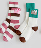 季米塔（Jimita）女童襪子春秋款純棉兒童中筒襪韓版多巴胺彩色女寶寶條紋潮襪秋季 粉咖＋粉色＋白綠 - 3雙 L （約8-12歲）建議腳長(cháng)19-21cm 曬單實(shí)拍圖