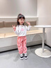 RB KIDS女童套裝春秋裝2025新款洋氣寶寶休閑衣服兒童印花三件套 粉色 80 （建議身高70-80cm） 曬單實(shí)拍圖