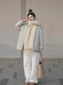 DXOT2025秋冬新款輕薄棉服女菱格夾棉韓系棉衣寬松學(xué)生外套洋氣小棉襖 淺綠 M 曬單實(shí)拍圖