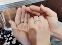 范哲尼一鹿有你戒指女925銀情侶對戒男刻字飾品七夕情人節禮物送女友 優(yōu)雅版活口一對玫瑰金色免費刻字 曬單實(shí)拍圖
