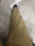 后探（HouTan）美式復古休閑褲男寬松春秋款直筒工裝褲男士潮牌簡(jiǎn)約加絨長(cháng)褲子男 腰帶款深卡其色 31（130-140斤） 曬單實(shí)拍圖