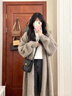 婧麒（JOYNCLEON）孕婦裝秋冬中長(zhǎng)款毛衣開(kāi)衫2025新款寬松針織加厚慵懶風(fēng)外套女 沙茶駝色 L 曬單實(shí)拍圖