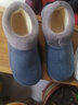 美瑞家秋冬季居家用男女情侶毛棉拖鞋包跟保暖加厚底防滑帶跟月子帶后跟 藍灰 45/46(適合43腳) 曬單實(shí)拍圖
