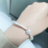中國黃金如意鈴蘭足銀手鐲女和田玉半鐲手串七夕情人節(jié)禮物送女友老婆生日 如意鈴蘭半鐲手鏈-和田玉 曬單實拍圖