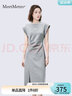 MeetMetro瑪依爾2025夏氣質(zhì)連衣裙女圓領(lǐng)字母刺繡無(wú)袖開(kāi)衩T恤裙 花灰【現貨閃電發(fā)】 M 曬單實(shí)拍圖