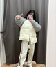 冬季保暖棉服美式休閑棉衣多巴胺面包服寬松百搭插肩袖加厚棉襖 淺灰拼奶白 88018 2XL (180-200斤） 曬單實(shí)拍圖