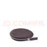 LEATHEROLOGY牛皮拉鏈小卡包化妝包女圓形化妝鏡包AirPods收納包零錢(qián)包 棕褐色 曬單實(shí)拍圖