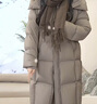 坦博爾【高充絨鵝絨】羽絨服女中長(cháng)款脫卸帽秋冬保暖外套TBF530858D 烏鵲灰 XS (155) 曬單實(shí)拍圖