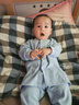 PEPEMAMA嬰兒連體衣春秋四季A類(lèi)打底衣服（如果用放大鏡眼光看慎拍） 舒絨好棉分體套裝秋衣秋褲套藍色 73cm 曬單實(shí)拍圖
