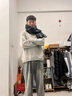 CRANTA KOMEIA圍巾男款2025新款秋冬男高檔針織黑色圍脖生日禮物送男友 黑色 高級感輕奢ck風(fēng)送男朋友老公實(shí)用 曬單實(shí)拍圖