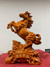 木雕馬擺件 實木紅木色馬到成功工藝品 木馬擺件開業(yè)喬遷禮物 A款：花梨木 躍馬成功 高30厘米 曬單實拍圖