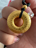 老廟黃金吊墜古法金經(jīng)文平安扣掛墜男女情侶款編繩項(xiàng)鏈送長(zhǎng)輩禮物 約：12.4g 曬單實(shí)拍圖