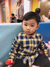 戴維貝拉（DAVE＆BELLA）加絨格子女童襯衣兒童襯衫男童長(cháng)袖上衣秋冬打底衫寶寶冬季中大童 藏青橘黃格 90 cm(3Y(建議身高80-90cm)) 曬單實(shí)拍圖