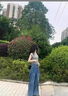 妙奕嘉復古高腰牛仔褲女褲子闊腿秋冬2024新款直筒休閑褲小個子寬松顯瘦 高腰大褲腳闊腿牛仔褲【藍色】 M 【建議95-105斤】 曬單實拍圖