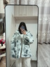 貴蘭姿羊羔絨外套女棉服冬季新款2025年寬松加厚扎染棉襖立領(lǐng)棉衣中長(cháng)款 花白色 M【100-115斤】 曬單實(shí)拍圖