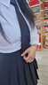 皮爾卡丹（pierre cardin）春裝搭配一整套御姐氣質(zhì)感學(xué)院風(fēng)JK襯衫上衣百褶裙兩件套裝女 襯衫配領(lǐng)結(jié)+黑色短裙【收腰顯瘦 M 曬單實(shí)拍圖