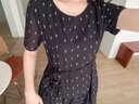 顏域短袖黑色連衣裙女裝2024新款夏裝優(yōu)雅顯瘦中長款圓領(lǐng)波點(diǎn)裙子 黑白點(diǎn) M/38 曬單實(shí)拍圖