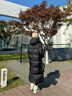 范思藍(lán)恩簡(jiǎn)約H廓形長(zhǎng)款連帽羽絨服女冬季2024新款白鴨絨外套保暖 黑色 S 曬單實(shí)拍圖