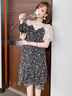 clotho Rennie品牌女裝蕾絲連衣裙女夏季2025新款時尚減齡顯瘦碎花泡泡袖A字裙 花色 M 曬單實拍圖