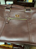 牛船長(cháng)皮具大容量手提電腦公文包頭層牛皮單肩斜挎歐美復古商務(wù)包 棕色 大包 15英寸 曬單實(shí)拍圖