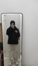 QGF  美式高街牛仔褲男女青年高級感潮流寬松直筒闊腿褲夏秋季長(cháng)褲子 米白色 XL [建議110-130斤] 曬單實(shí)拍圖