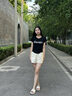 凡小如棉麻短褲女夏季2024新款高腰外穿休閑闊腿中褲工裝運(yùn)動(dòng)三分褲睡褲 白色M碼【建議體重80-100斤】 曬單實(shí)拍圖