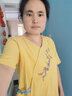 啄木鳥(niǎo)薄款棉麻上衣女民族風(fēng)復古橄欖木扣斜襟刺繡寬松五分袖套頭襯衫 黃色 L 105-120 曬單實(shí)拍圖