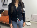 thombnail TB四道杠長袖針織衫開衫修身女毛衣純棉線衫秋季外套湯姆潮牌 深藍(lán)色 M 40 曬單實(shí)拍圖