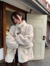 韓璐嬌（hanlujiao）羊羔毛冬季外套女2025新款小香風(fēng)減齡復古寬松加絨加厚百搭棉衣女 米杏色 XL （建議125-140斤） 曬單實(shí)拍圖