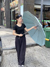 左都（ZUODU）全自動(dòng)雙骨雨傘反向傘加大加厚結(jié)實(shí)抗風(fēng)男大號(hào)傘女折疊傘雙人定制 【山嵐綠】反向傘+雙倍加固抗風(fēng)+1米3加大傘面 曬單實(shí)拍圖