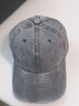北極絨帽子男水洗做舊棒球帽女軟頂鴨舌帽大頭圍顯臉小純色休閑潮流百搭 復古純色牛仔棒球帽-灰黑色 均碼 55-60cm可調節 曬單實(shí)拍圖