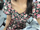 明牌珠寶黃金項鏈足金古法黃金雙生蝶蝴蝶套鏈送禮AFB0324工費400 約42+3厘米 約4.14克 曬單實(shí)拍圖