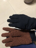 Genanx閃電潮牌羊羔絨印花標(biāo)繡章羅紋收口分指全指保暖手套男女潮 紅棕色 曬單實(shí)拍圖