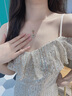 唐后（TH）輕奢四葉草項鏈女925銀和田玉吊墜小眾優(yōu)雅氣質(zhì)鎖骨鏈禮物女 古法金色 曬單實拍圖