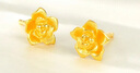 六福珠寶  足金玫瑰花黃金耳釘女款金耳飾 計(jì)價(jià) GMG50042 1.84克(含工費(fèi)130元) 配硅膠耳堵 曬單實(shí)拍圖